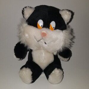 VTG Swib 1984 Black White Kitty Cat Plush 7" Stuffed Animal Toy Lovey